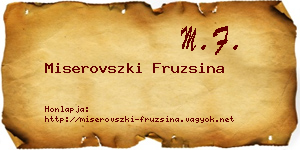 Miserovszki Fruzsina névjegykártya